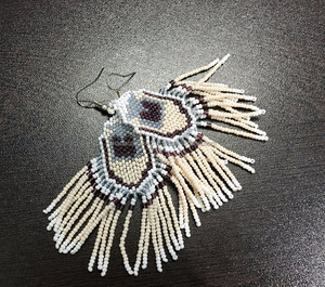 ต่างหูสไตล์โบฮีเมียน,ต่างหูแบบห่วงลูกปัดทำมือวินเทจ - Product Image 5