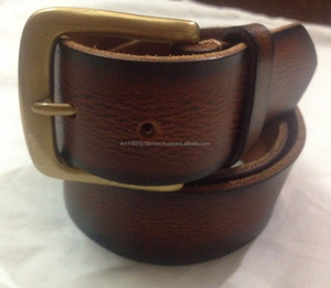 เข็มขัดหนังลำลองมีสไตล์สำหรับผู้ชายพร้อมหัวเข็มขัดทองเหลืองในทุกขนาดที่กำหนดเองทำจากเข็มขัดหนังอินเดียและอุปกรณ์เสริม - Product Image 2