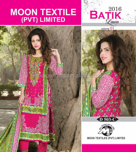 Batiq Pakistani Cotton Digital Print a Line <b>Dress</b> / Shalwar Kameez for Women - Product Image 5
