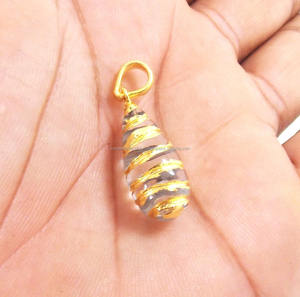 Electroplated คริสตัล11X23มิลลิเมตรรูปทรงกรวยชุบทองคริสตัลจี้ - Product Image 3