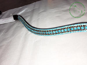 Banda Frontal de Cuero Premium de 5 Hileras con Cristales, Duradera y Decorativa para Brida de Caballo, Ideal para Entrenamiento y Competiciones - Product Image 5