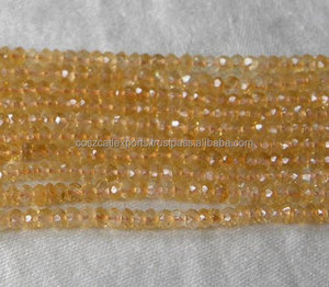 ลูกปัดสีเหลืองซิทรีนสำหรับน้ำผึ้งธรรมชาติแร่ควอตซ์อัญมณีคอซ MKN0201D - Product Image 2