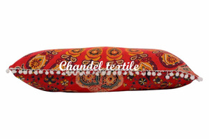 Mandala quadratisches Kissen Wurf koffer Pom Pom Ethnisches Dekor Indischer Mandala Tapisserie <span class=keywords><strong>Euro</strong></span> Sham Kissen 26 "Großer Boho Kissen bezug - Product Image 4