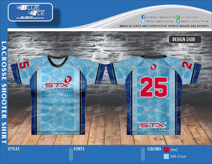 เสื้อลาครอสชูตเตอร์ ชุดกีฬาโพลีเอสเตอร์แบบกำหนดเอง ชื่อที่กำหนดเอง | |   การตัดแบบอัตโนมัติด้วยระบบตัดตามตัวเลขและแบบแปลน - Product Image 2