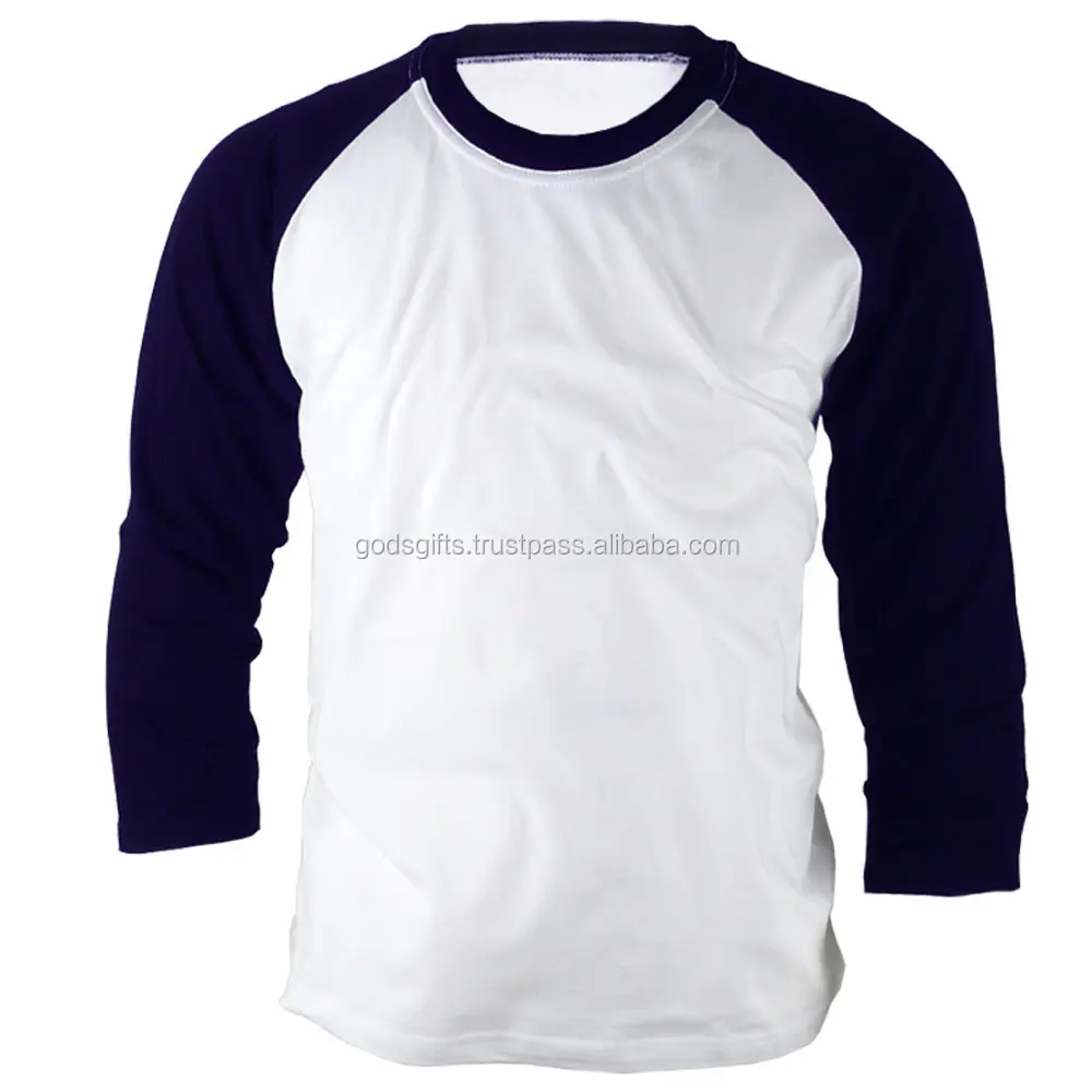 OEM Design Fresh Style 95% Cotton 5% Spandex Long Sleeve Raglan Sleeve T-Shirts Wholesale/OEM 3/4 raglan sleeve printed t-shirt