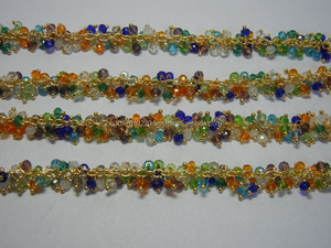 Accesorios y componentes de joyería de cadena de racimo de piedras preciosas envueltas en alambre chapado en oro de cuarzo múltiple - Product Image 3