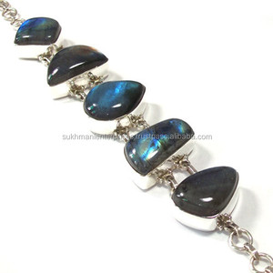 Pulsera de plata 925, joyería de labradorita semipreciosa al por mayor - Product Image 1