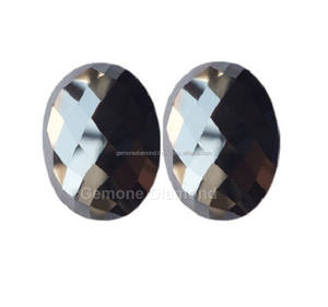 Excelente corte de diamantes negros naturales Corte de Rosa Forma ovalada Par de diamantes para pendientes Forma ovalada Diamantes negros para joyería - Product Image 2