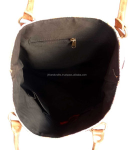 Bolsos de mano Kantha con estampado índigo - Product Image 4