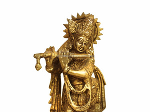 Estatua de bronce antiguo hecha a mano para decoración del hogar, estatua hecha a mano de la India del Señor Krishna, artículos de regalo, SMG-100-1 de 7,3x3,9 pulgadas - Product Image 5