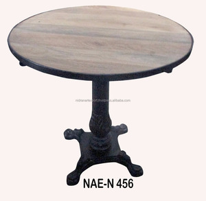 Table de salle à manger ronde vintage et moderne en fonte Mobilier industriel pliable en métal pour la maison, hôtel et café pour le salon et le hall - Product Image 1