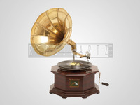 Alat Musik India Terompet Kuningan Gramofon Pemutar Rekaman Vintage Gramofon Retro