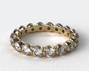 Anillo de compromiso de oro puro y anillo de eternidad con hermosos anillos de diamantes de categoría de diamantes naturales - Product Image 2