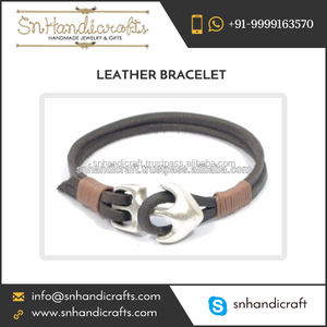 Trendy Leather Mens Anchor <b>Bracelet</b> jewelry for Sale - Product Image 1