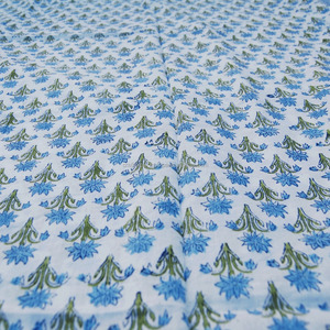 Hot Selling White Floral Pattern Sanganeri Block Printed Cotton Fabric Handmade Shirts <b>Bags</b> Cover for Boys Girls Lingerie - Product Image 3