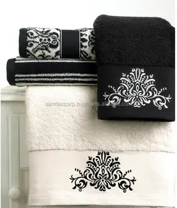 Meilleures serviettes de bain brodées Meilleure qualité 100% OEM Serviette de bain personnalisée avec logo à prix abordable Vente en gros en Inde. - Product Image 1