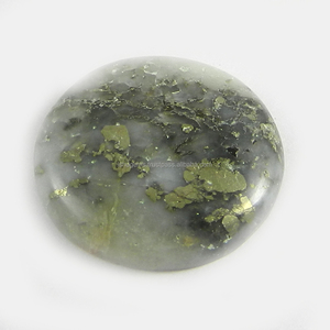 23มม.คุณภาพที่ดีที่สุด Fools Gold Pyrite Marcasite Gemstone 5.25กรัมรอบ Cabochon อัญมณี IG0353 - Product Image 1