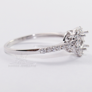 Cute Small Pretty Round Solid 925 Sterling <b>Silver</b> CZ <b>Ring</b> for Wedding & Party All Sizes Prong Setting - Product Image 3