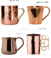 Taza Moscow Mule de Cobre Estilo Vintage de Primera Calidad al Mejor Precio, Acabado Niquelado, Asa con Diseño de Nudillos, a Prueba de Fugas, Apta para Lavavajillas, 16 Oz