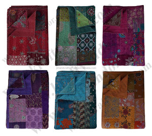 Hand Embroidered Patchwork <b>Kantha</b> <b>Throw</b> - Product Image 1