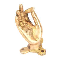 Poignées de porte et de tiroir en laiton doré traditionnel fait main en forme de main de Bouddha, luxe, pour cuisine NMH-172