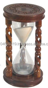 นาฬิกาทรายไม้สไตล์ทะเลนาฬิกาทรายจับเวลาแบบคลาสสิกนาฬิกาวินเทจแสดงบนโต๊ะสำหรับตกแต่งสำนักงานและของขวัญที่โต๊ะทำงาน - Product Image 3