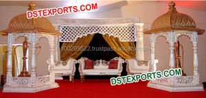 Pilar de cristal para escenario de boda asiática, conjunto de pilares de cristal de fibra, etapas modernas - Product Image 5