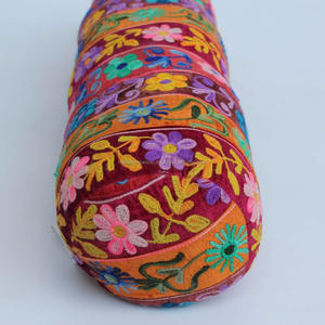 Yoga Velvet Hand Embroidery Cylindrical Yoga Bolster <b>Pillows</b> - Product Image 4