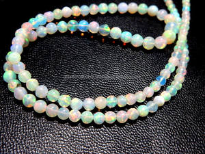 ลูกปัดหินโอปอลเอธิโอเปียไฟลูกปัดกลมเรียบ3-5มม. ลูกปัดโอปอลเอธิโอเปีย - Product Image 2