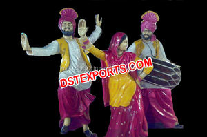 Cadre photo mural Rangla Punjab, statues de danseurs punjabi en fibre de verre, design personnalisé durable, décoration d'événements de mariage - Product Image 3