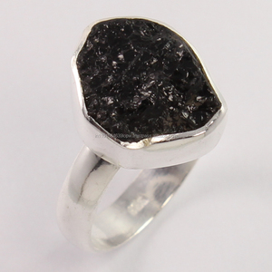 EBay ออนไลน์แหวนทัวร์มาลีนสีดำ925เครื่องประดับเงินสเตอลิงทำด้วยมือธรรมชาติแหวนอัญมณีหินหยาบ - Product Image 1