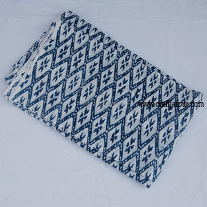 Tissu de voile de coton à imprimé floral personnalisé Sanganeri Block Print Handmade White Lightweight Material Rideau Bag Cover Boys - Product Image 1