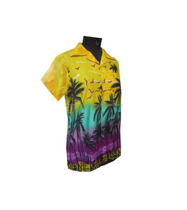 Camisa de hombre de manga corta con estampado de flores hawaianas, informal, de poliéster, para verano - Product Image 2