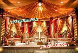 การตกแต่งเวทีงานแต่งงานอินเดียล่าสุด ฉากหลังปักลาย ตกแต่งเวทีงานแต่งงานฮินดู สไตล์ฝรั่งเศส ชุดเวทีงานแต่งงานเดลาแวร์ อีเว้นท์ สหรัฐอเมริกา - Product Image 2