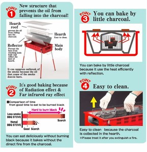 Barbecue japonais sans fumée et en acier, gril avec effet de radiation fabriqué au japon - Product Image 6
