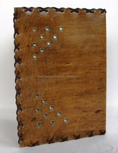 Cuaderno impreso de tapa dura con material de cubierta de papel hecho a mano, tamaño B5, vintage, cuero tostado, diseño único - Product Image 5