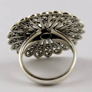 Anillo clásico de Plata de Ley 925 con piedra lunar de arcoíris, anillo de ajuste de piedras preciosas, joyería de plata - Product Image 2