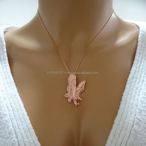 Collar con colgante de águila de oro sólido de 14K, joyería Unisex de moda, Hip Hop, regalo personalizado, joyería fina para amantes de Safari - Product Image 4