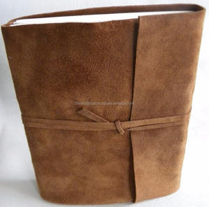 Agenda en spirale vintage fait à la main en cuir souple avec reliure à coudre et couverture en papier A4 pour cadeau scolaire - Product Image 1