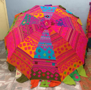 Wholesale Indian Handmade Embroidered Decorative Garden Umbrellas - Product Image 2