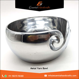 Bol à fil à crocheter personnalisé de haute qualité, style vintage rond, fabriqué en aluminium moderne, céramique, charnière en acier, pour ranger vos fils métalliques - Product Image 4