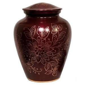 Cendres commémoratives classiques de fleurs rouges de cerise, métal laiton/aluminium pour adultes, Style américain/européen - Product Image 1