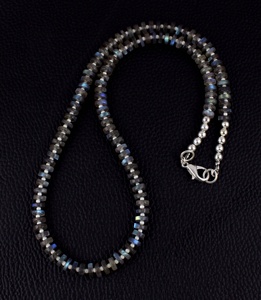 Naturel Labradorite Roue De Pierre Gemme Forme Bleu Flash Belle Main Femmes Bijoux Collier Gros - Product Image 5