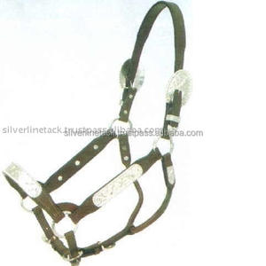 Horse Leather Rope Halter with Silver Accents - Product Image 2