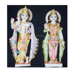 White Makrana Marble Radha Krishna Statue - Product Image 1