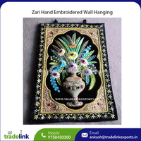 Zardozi Royal Jewel Rechteckiger Teppich und Wandbehang mit Marmor-Design aus 100% Baumwollstoff für Elegante Heimdekoration
