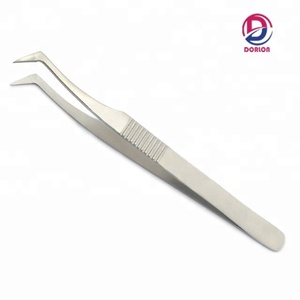 Pinzas Profesionales de Acero Inoxidable en Forma de L para Extensión de Pestañas, Pinzas Personalizadas con Impresión para Extensiones de Pestañas Mega Volumen - Product Image 2