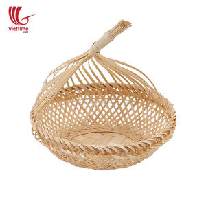 Eco-Friendly Natural Bamboo Fruit <b>Basket</b> Tray Rattan Hanging Fruit <b>Basket</b> for Cleaning & <b>Storage</b> Wholesale Option Available - Product Image 4