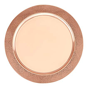 Gran oferta de plástico ecológico para placa de cargador, plato martillado, acabado en oro rosa - Product Image 1