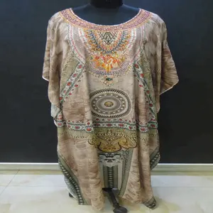 Kaftan Sutra Cetak Digital 2014 Abaya Kaftan INDIA